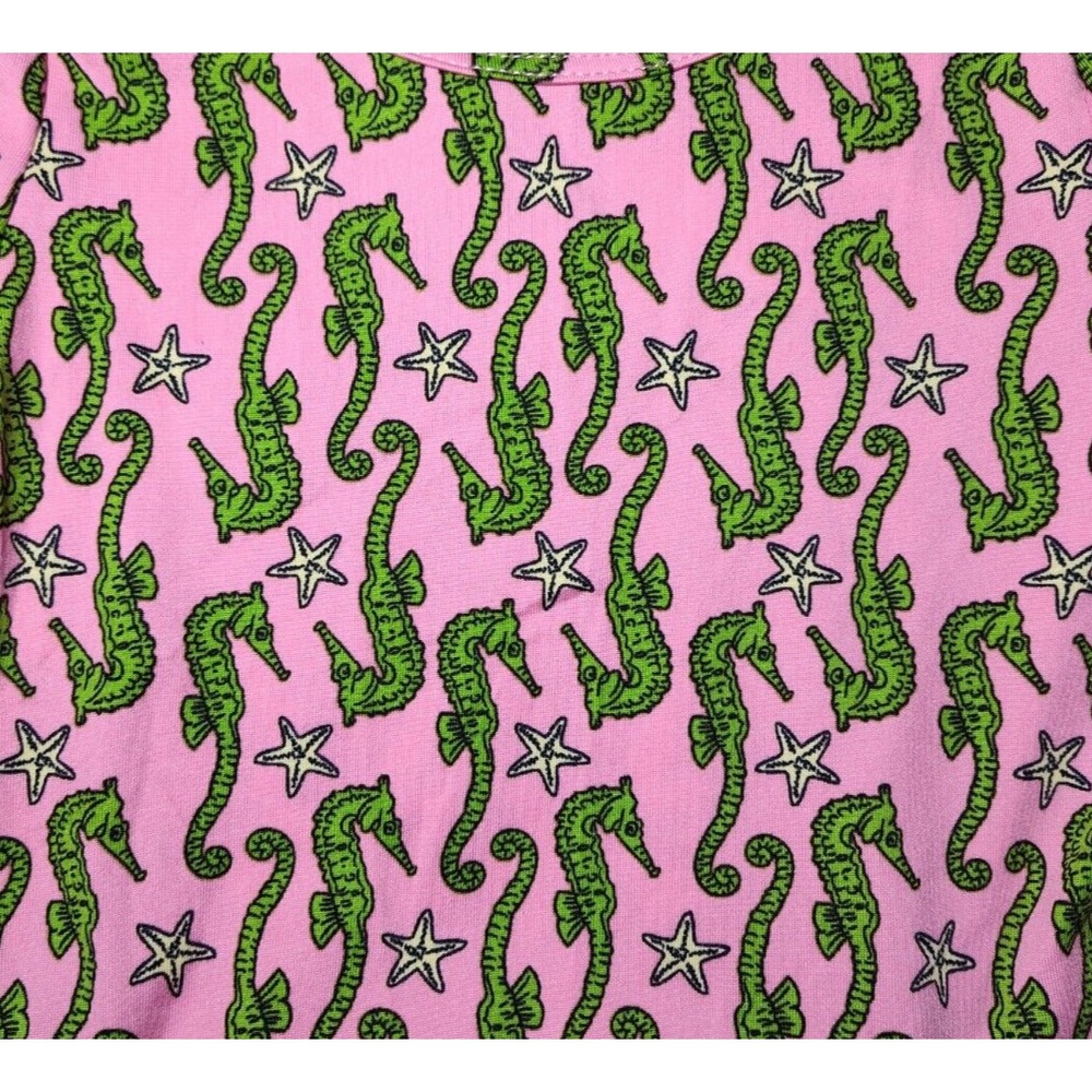 Dot Dot Smile Girls‎ 3 4 Pink Green Seahorse Cap Sleeve Twirl Dress Toddler